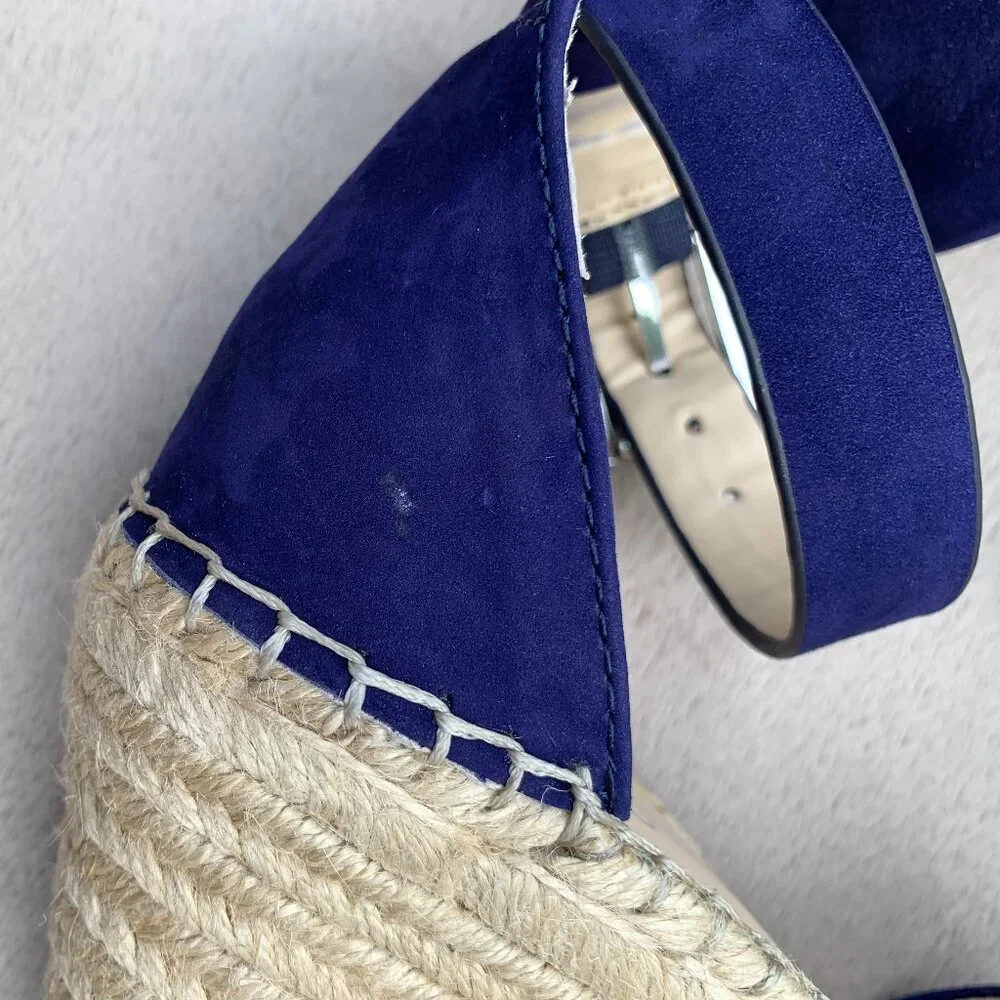 Vince Camuto Leera Genuine Leather Espadrille Platform Wedge Sandals Sz8